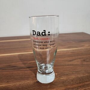 Dad Defintion Funny Fathers Day Gift  14.5 oz Beer Pilsner Glass Gag Gift